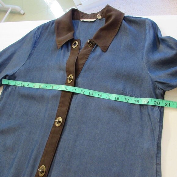 Soft Surroundings Icons Urbina Denim Dress Coat Size Medium - Picture 13 of 16